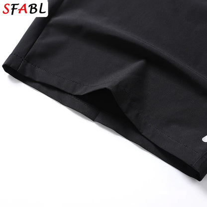 New Summer Casual Shorts Men Boardshorts Breathable Beach Shorts Elastic Jogging Running Sports Men's Short Pants Zipper Pockets