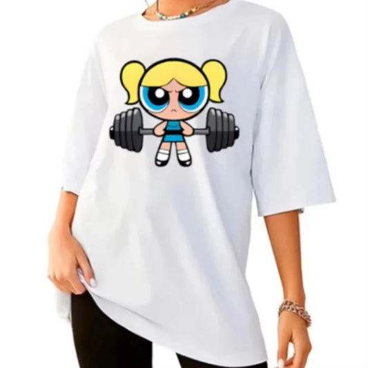 Girls Super Powerful Blouse Training Streetwear T-shirt Women's Shirt Academy Gym Fitness T-shirt