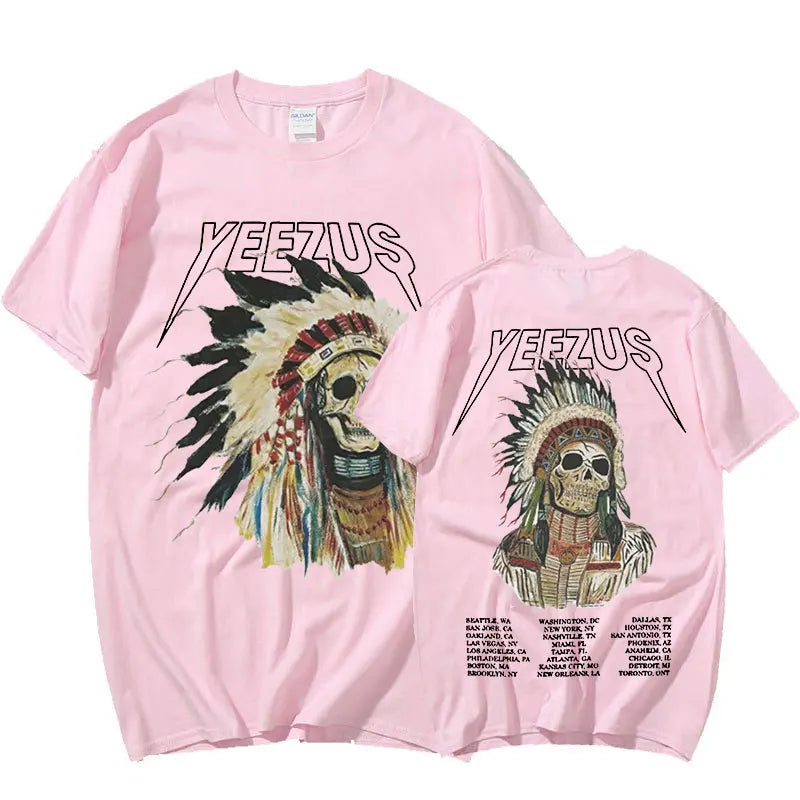 Kanye West Yeezus God Wants You Double Sided T Shirt Men Hip Hop Cool Vintage T-shirt Streetwear Oversized T Shirts Tops Unisex