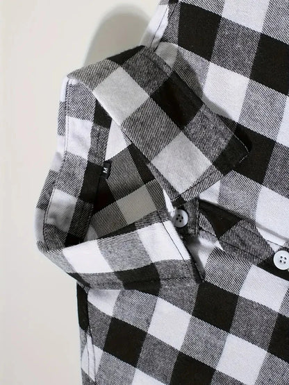 Camisas de hombre con un solo botón, clásicas a cuadros, informal elegante, camisa de franela de manga larga, dos bolsillos en el pecho, diseño de primavera otoño, tops para hombre