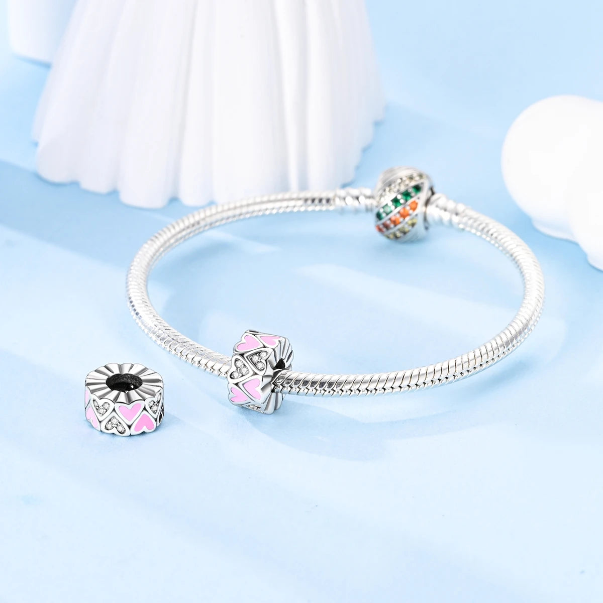 New Arrivals Silver Plated Cute Pet Moon Luminous Firefly Charms Fit Original Bangle Beads Pendent Dangle Bracelet DIY Jewelry