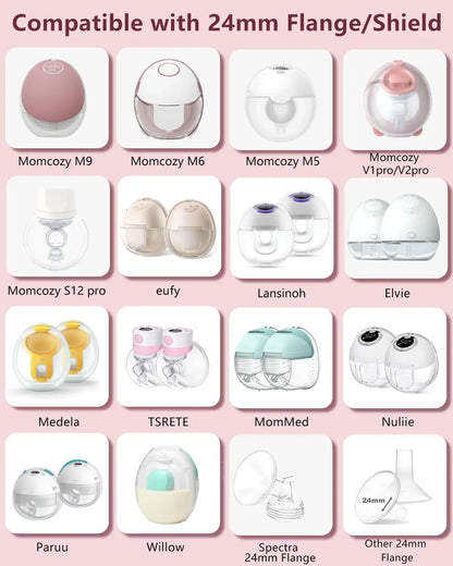 Breast Pump Flange Insert Kit for Momcozy/Spectra S1/S2, Eufy/Medela/Elvie/Lansinoh/Paruu Breast Pump Wearable Pumps