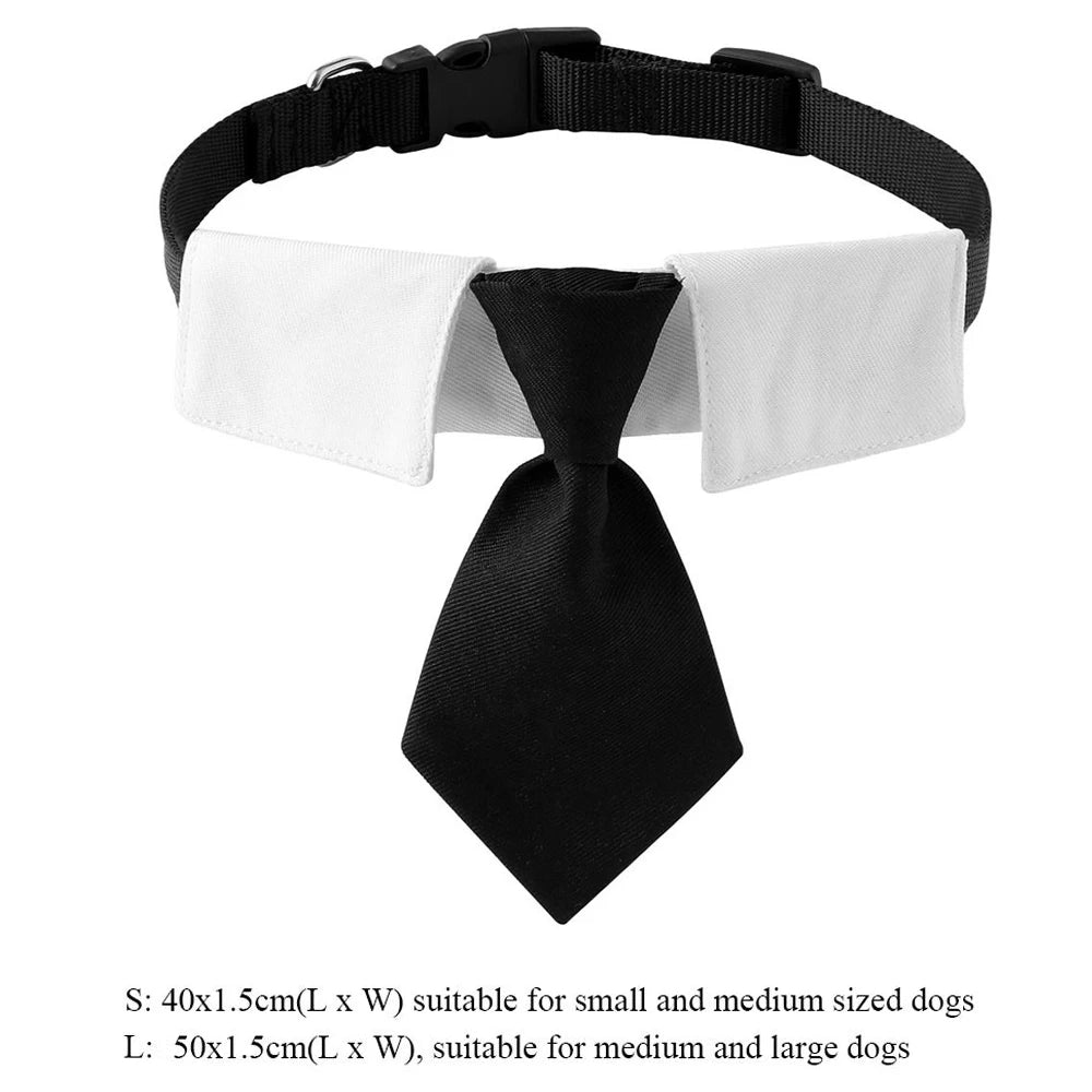 Corbata formal de esmoquin con pajarita negra y roja para perro, gato, accesorios para mascotas, traje para perros y gatos pequeños y medianos