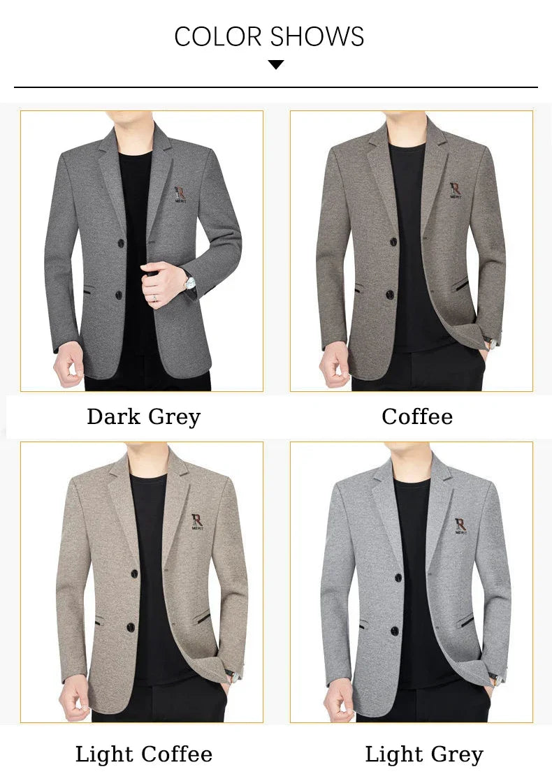 TFETTERS Brand 2025 Spring Business Blazer for Men Solid Autumn Casual Men's Jacket Blazer Fashion Single Breasted Suits Mens