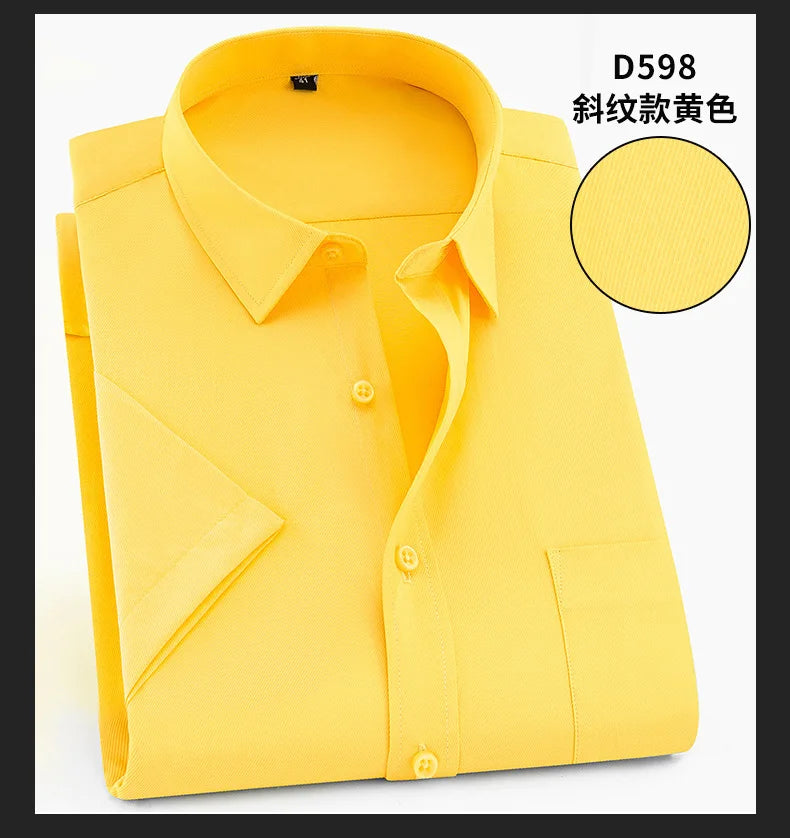 Men's new short-sleeved shirt 7XL8XL business casual non-ironing high quality plus-size spring and summer fashion cargo clothes