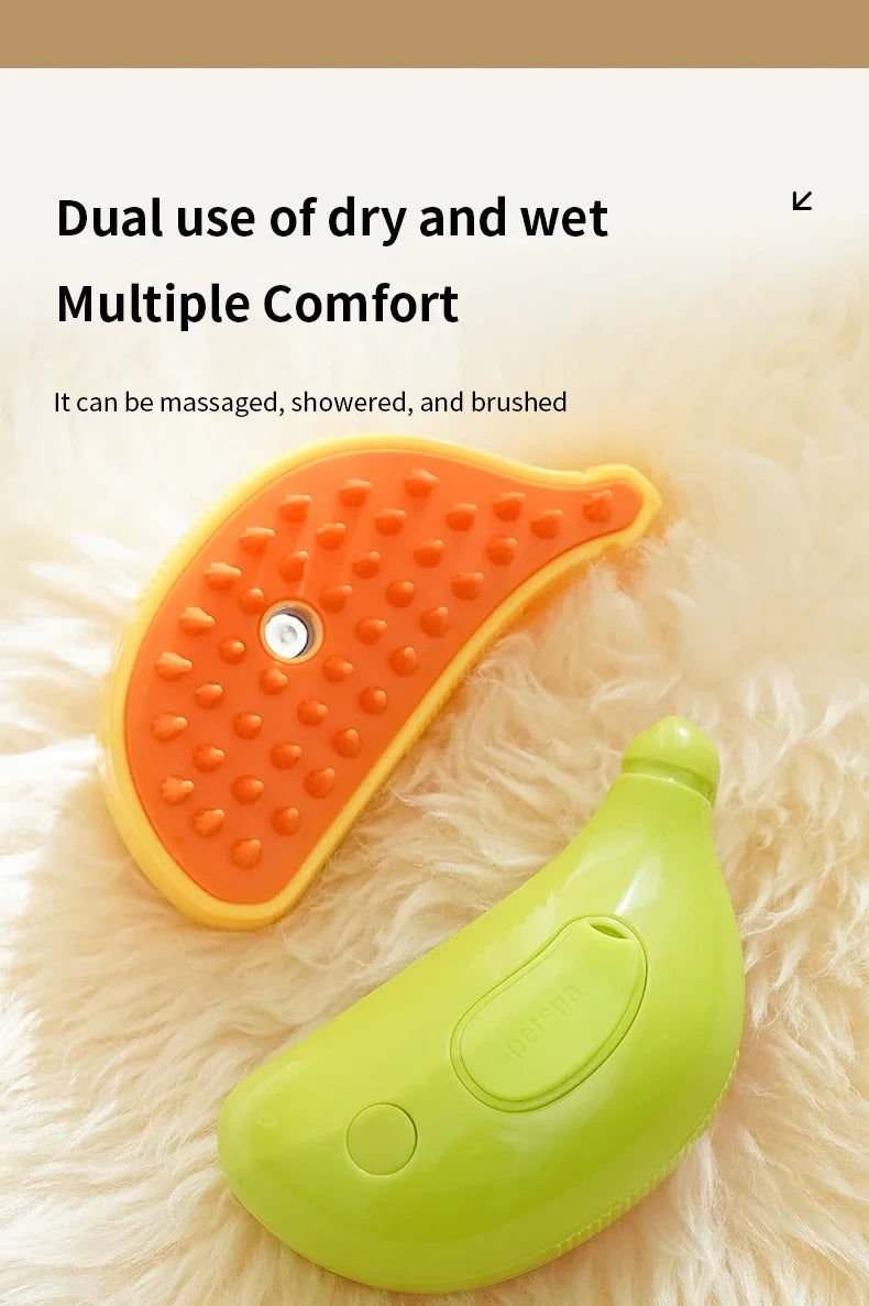 Rotate Steam Brush for Cat Dog Comb Electric Spray Removes Hair Cat Brush Soft Silicone Massage Grooming Comb Pet Accessories