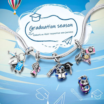 New 925 Sterling Silver Charms Bead Penguin Owl Bow Heart Charm Fit Original Pendant Bracelet Jewelry Making For Women Gift