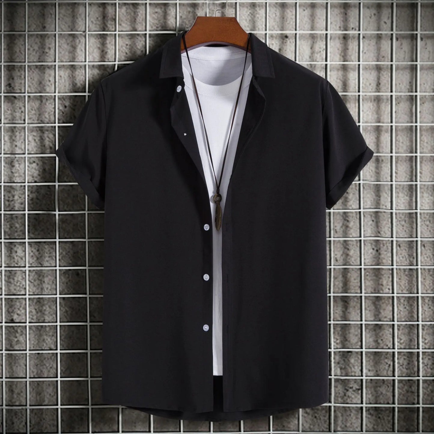 Nuevas camisas de manga corta para hombre, moda, lisas, informales, cárdigan con solapa, tops para hombre, blusa cómoda de un solo botón, camisas de playa de verano