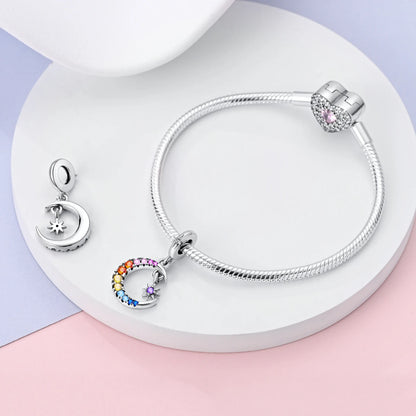 New Arrivals Silver Plated Cute Pet Moon Luminous Firefly Charms Fit Original Bangle Beads Pendent Dangle Bracelet DIY Jewelry