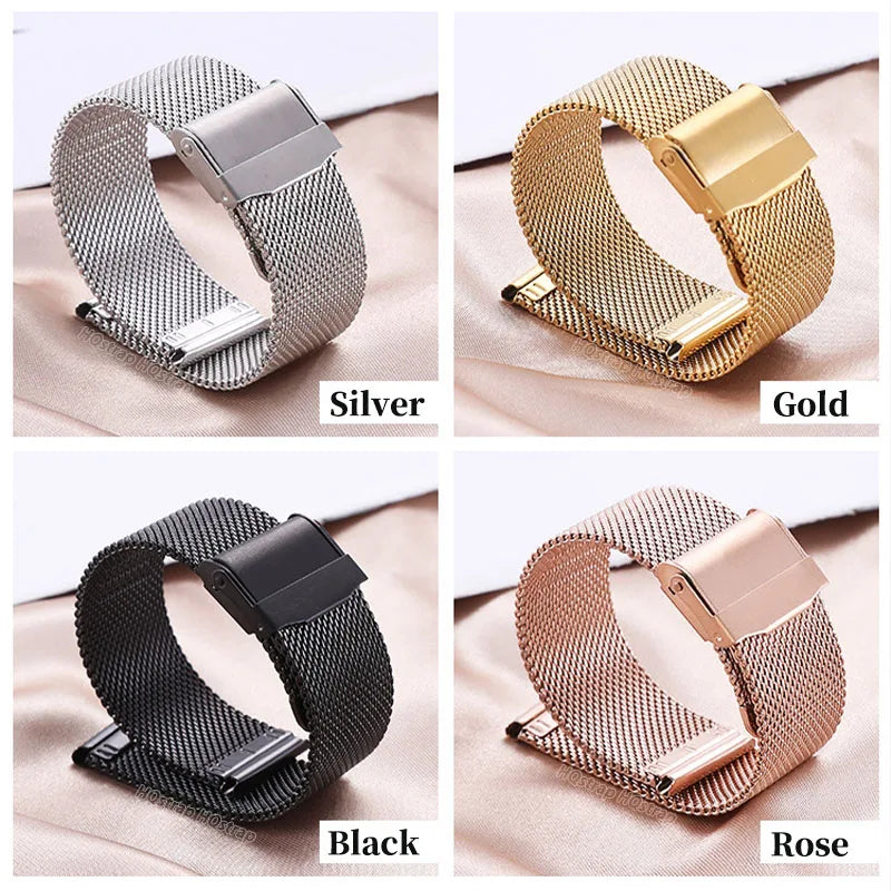 Quick Release Milanese Strap Universal Bracelet for DW 20mm 22mm 12mm 14mm 16mm 17mm 19mm 21mm 24mm 18mm 0.6mesh Stainless Steel
