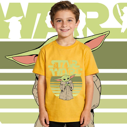 Star Wars Yoda Baby Yoda Print Kids Cotton T Shirt Casual Short Sleeve Tee Boys Girls Toddler Summer Top