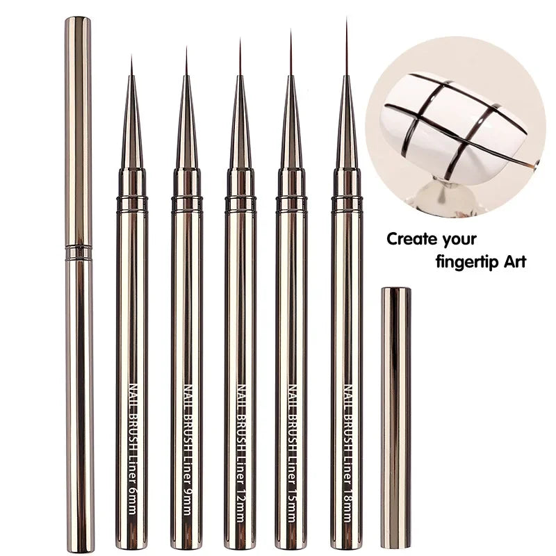 Nails Art Liner Brushes Elongated Lines Striping Drawing Painting  6/9/12/15/18mm Design Pen Professional Manicure Tool New