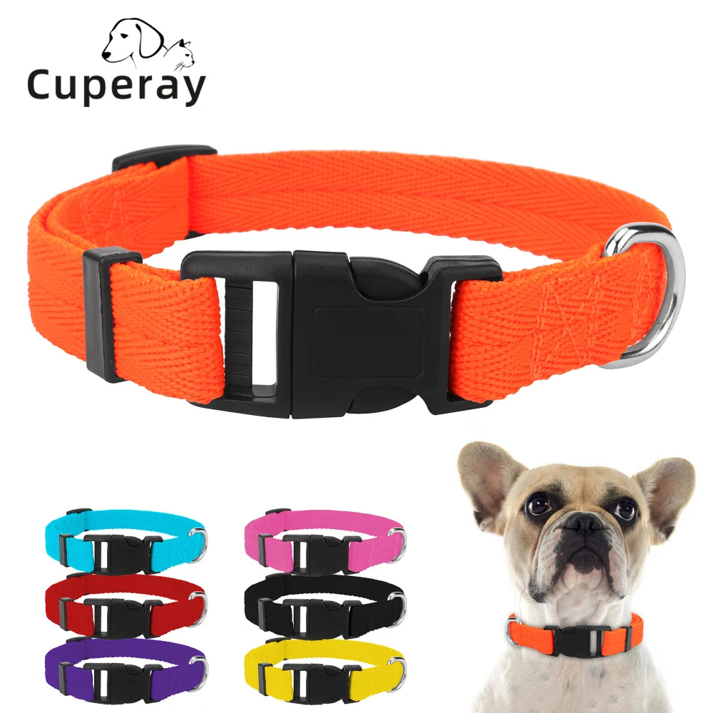 Collares de perro ajustables para perros pequeños, medianos y grandes, cinta de nailon delgada y hebilla de plástico de liberación rápida, accesorios para mascotas