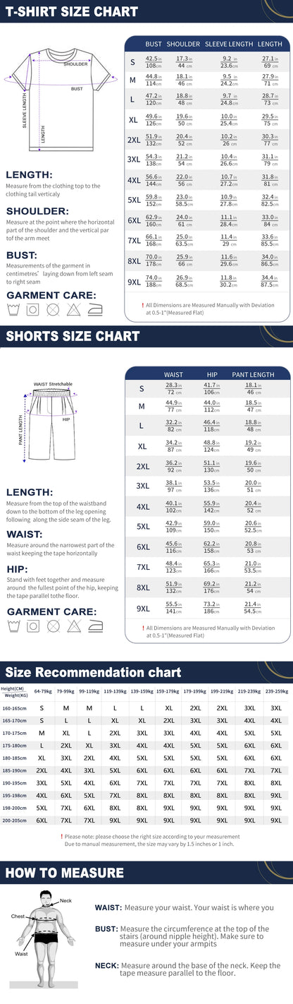 Men's Plus Size Summer Casual Outfit - All Over Print Hip-Hop Legends Short Sleeve T-Shirt and Shorts Two-Piece Set