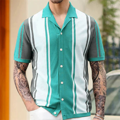 European Style Jacquard Polo Shirts Man Knitwear Business Casual Summer Coolness Quality Viscose Elastic Silky Camisas De Hombre