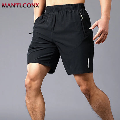 New Summer Casual Shorts Men Boardshorts Breathable Beach Shorts Elastic Jogging Running Sports Men's Short Pants Zipper Pockets