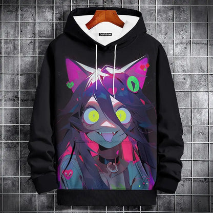 Anime Hoodie Mens Fashion Sweatshirt Graphical Print Hip Hop Hoodies Streetwear Spring Autumn Hoody Oversized hoodies for men