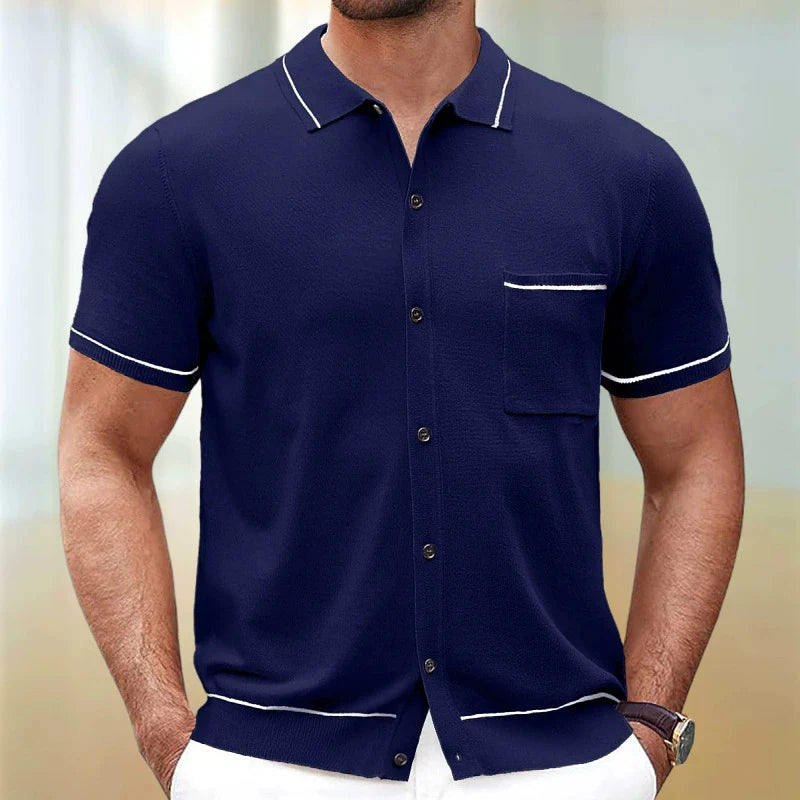 European Style Jacquard Polo Shirts Man Knitwear Business Casual Summer Coolness Quality Viscose Elastic Silky Camisas De Hombre