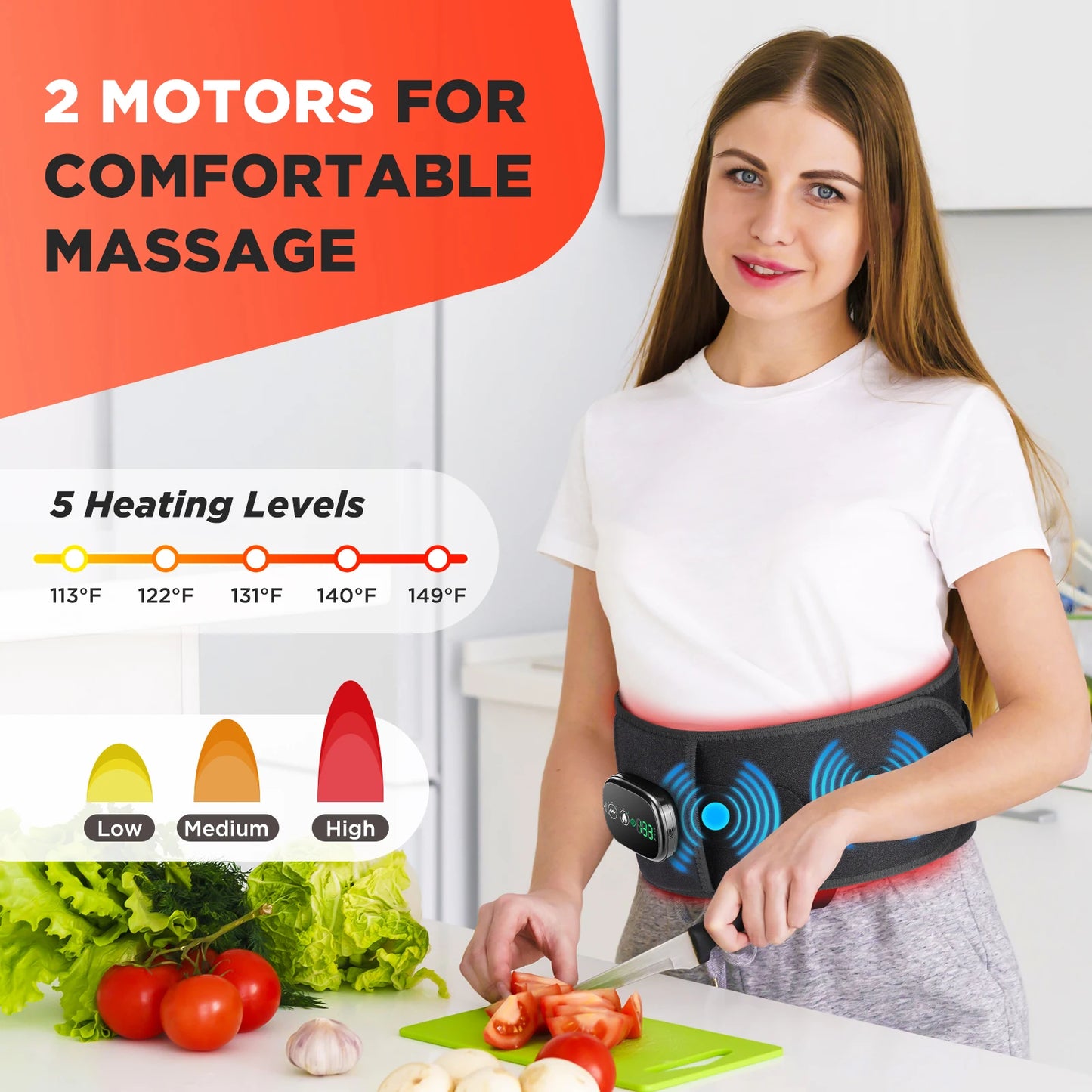 Adjustable warming waist wrap/ Red light comfort belt