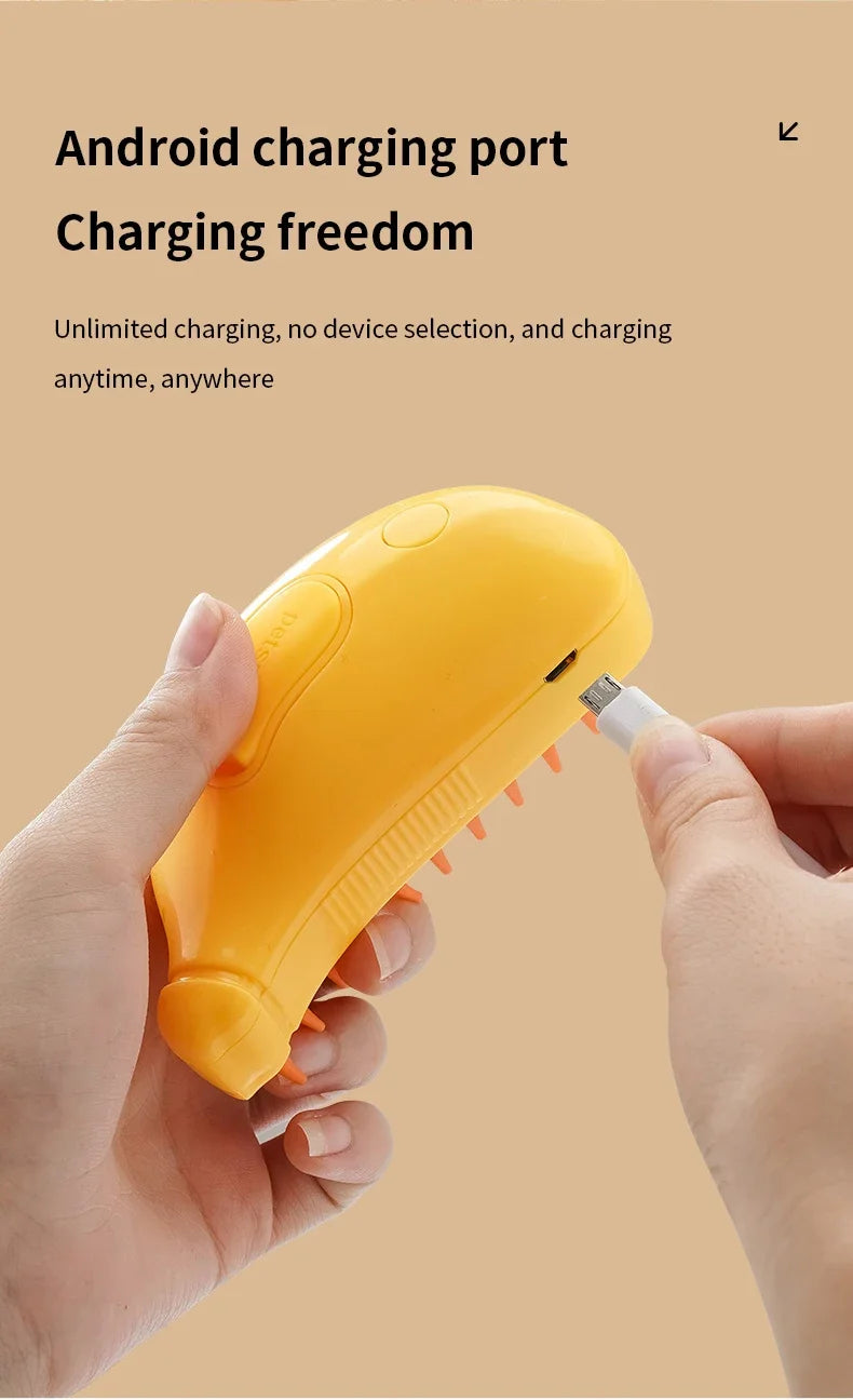 Rotate Steam Brush for Cat Dog Comb Electric Spray Removes Hair Cat Brush Soft Silicone Massage Grooming Comb Pet Accessories