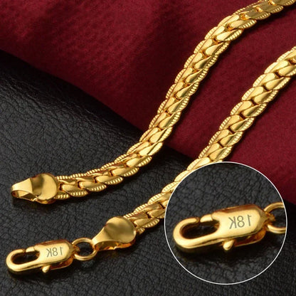 New arrive 925 Sterling Silver 6MM 18K Gold Full Sideways Figaro Chain Necklace For Woman Man Fashion Wedding designer Jewelry