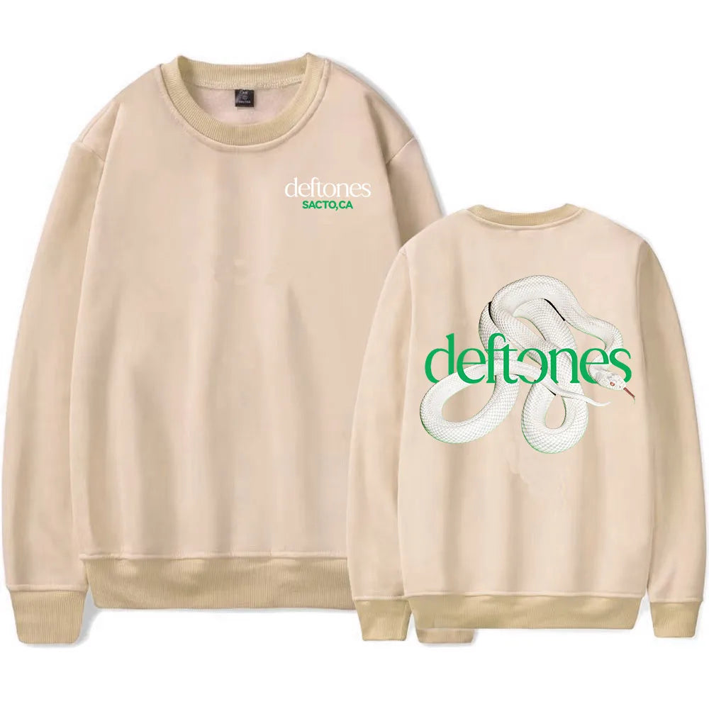 Private Music Tracklist Longsleeve Sweatshirt Deftones Rock Band Printing Hoodies Crewneck Casual Loose Autumn Pullovers Men Top