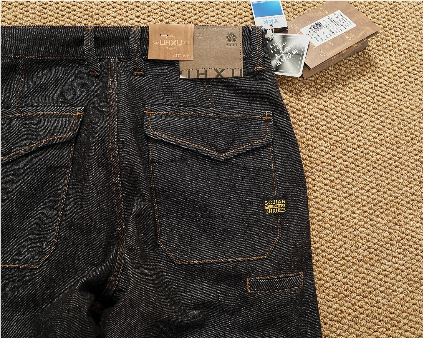 2025 Autumn New American Retro Heavyweight 3D cutting High-end Comfort Denim Men's Fashion Washed Straight Casual Tapered Jeans
