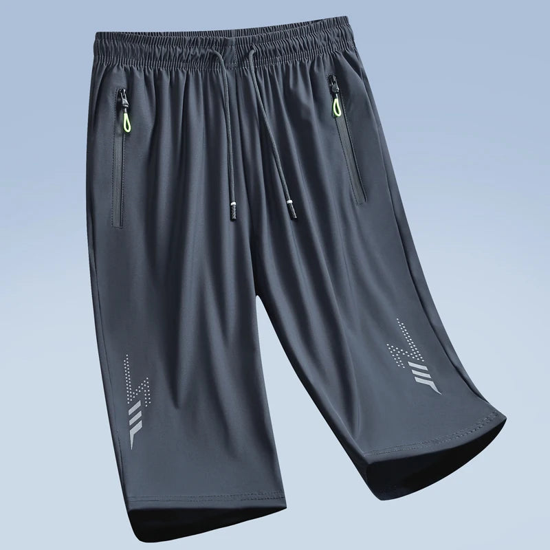 New Summer Casual Shorts Men Boardshorts Breathable Beach Shorts Elastic Jogging Running Sports Men's Short Pants Zipper Pockets