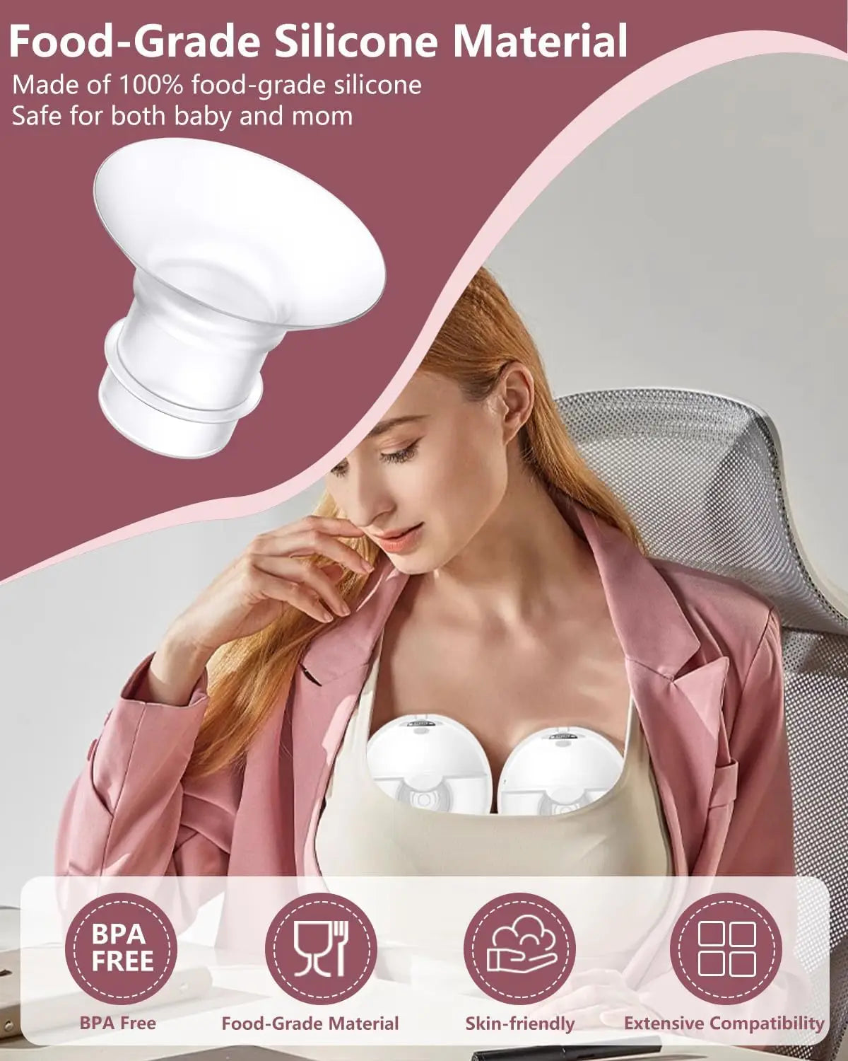 Breast Pump Flange Insert Kit for Momcozy/Spectra S1/S2, Eufy/Medela/Elvie/Lansinoh/Paruu Breast Pump Wearable Pumps