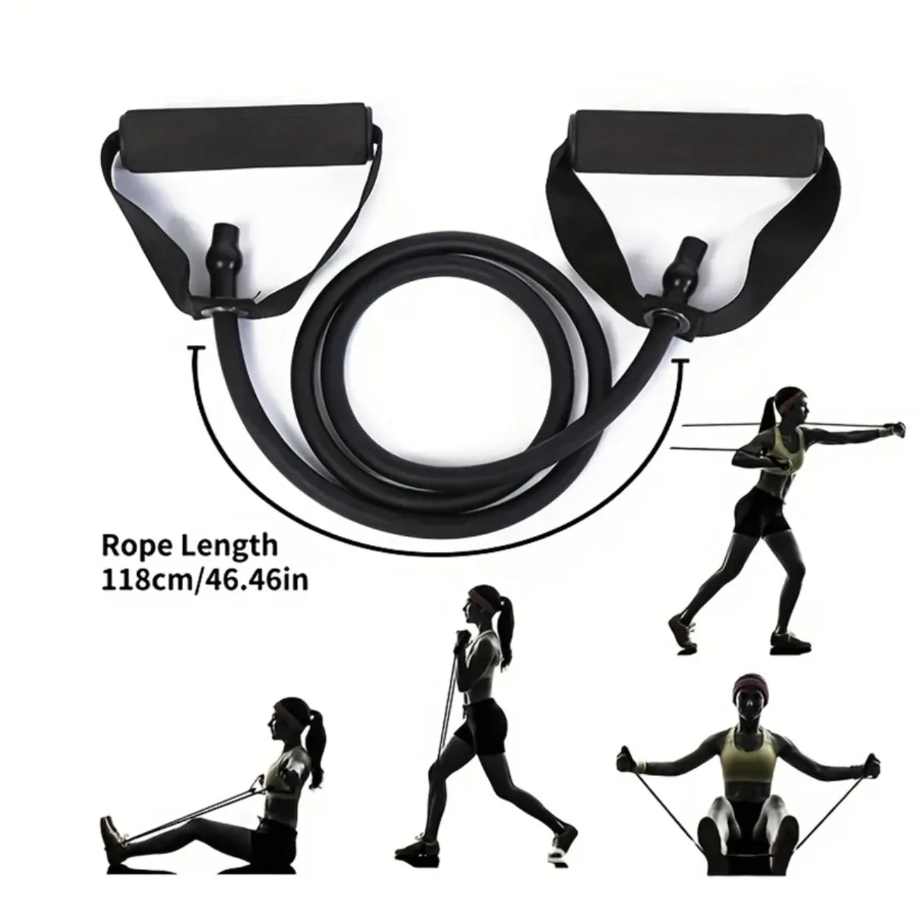 Juego de bandas de resistencia con asas – 3 niveles de fuerza para gimnasio en casa, yoga y rehabilitación, kit de entrenamiento de cuerpo completo
