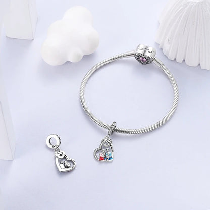 New 925 Sterling Silver Charms Bead Penguin Owl Bow Heart Charm Fit Original Pendant Bracelet Jewelry Making For Women Gift