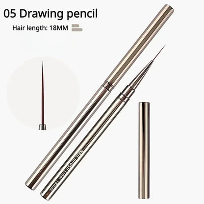 Nails Art Liner Brushes Elongated Lines Striping Drawing Painting  6/9/12/15/18mm Design Pen Professional Manicure Tool New