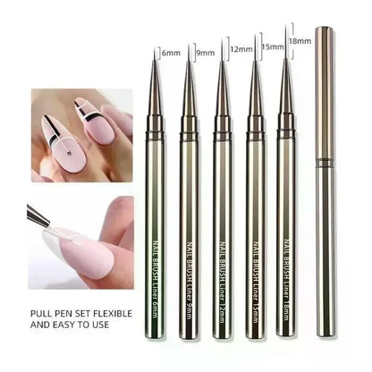 Nails Art Liner Brushes Elongated Lines Striping Drawing Painting  6/9/12/15/18mm Design Pen Professional Manicure Tool New