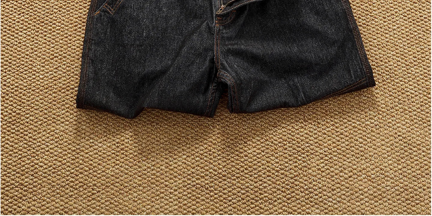2025 Autumn New American Retro Heavyweight 3D cutting High-end Comfort Denim Men's Fashion Washed Straight Casual Tapered Jeans