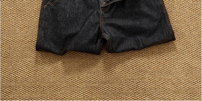 2025 Autumn New American Retro Heavyweight 3D cutting High-end Comfort Denim Men's Fashion Washed Straight Casual Tapered Jeans