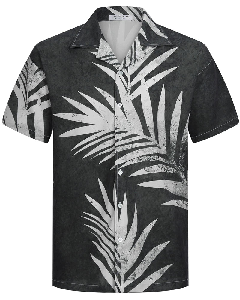 Summer Fashion Mens Hawaiian Shirts Short Sleeve Button Coconut Tree Printed Casual Beach Aloha Shirt Plus Size 6XL Hombre Ropa