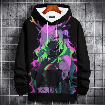 Anime Hoodie Mens Fashion Sweatshirt Graphical Print Hip Hop Hoodies Streetwear Spring Autumn Hoody Oversized hoodies for men