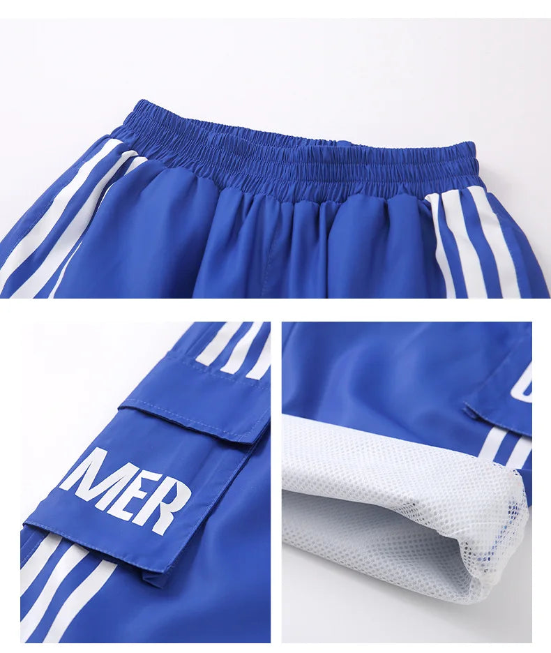 Boys Hip Hop Contrast Jacket Cargo Pants Girls Sweatshirt Pullovers Street Dance Clothes Sets Kids Tracksuit Children Streetwear