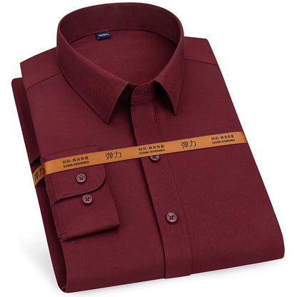 New men's dress shirt long sleeve thin free ironing business casual slim-fit fashion breathable high quality solid color