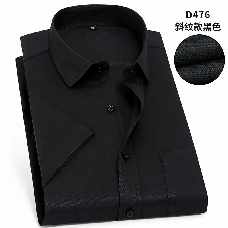 Men's new short-sleeved shirt 7XL8XL business casual non-ironing high quality plus-size spring and summer fashion cargo clothes