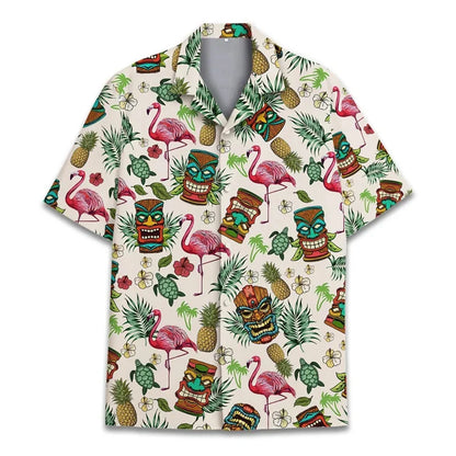 3D Printed Monkey Floral Leaf Hawaiian Shirt Men Orangutan Graphic Blouse Summer Holiday Short Sleeves Street Beach Aloha Shirts