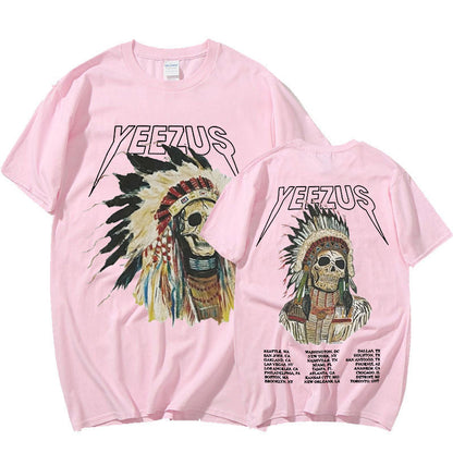 Kanye West Yeezus God Wants You Double Sided T Shirt Men Hip Hop Cool Vintage T-shirt Streetwear Oversized T Shirts Tops Unisex