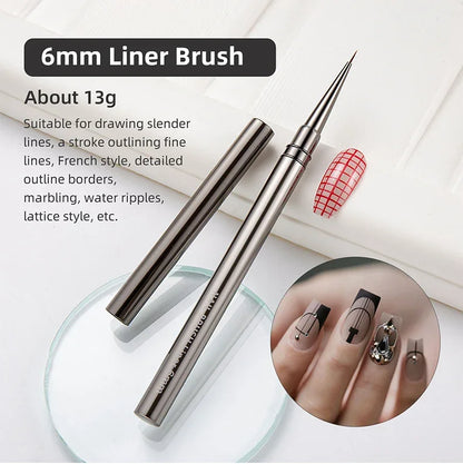 Nails Art Liner Brushes Elongated Lines Striping Drawing Painting  6/9/12/15/18mm Design Pen Professional Manicure Tool New