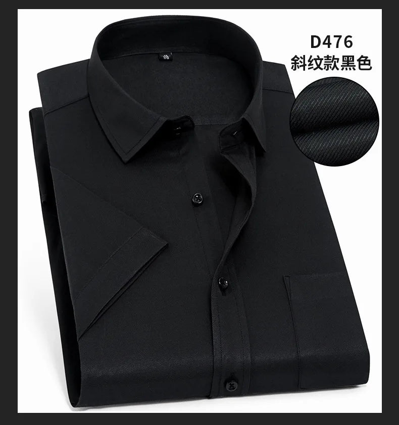 Men's new short-sleeved shirt 7XL8XL business casual non-ironing high quality plus-size spring and summer fashion cargo clothes