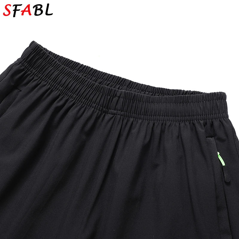 New Summer Casual Shorts Men Boardshorts Breathable Beach Shorts Elastic Jogging Running Sports Men's Short Pants Zipper Pockets