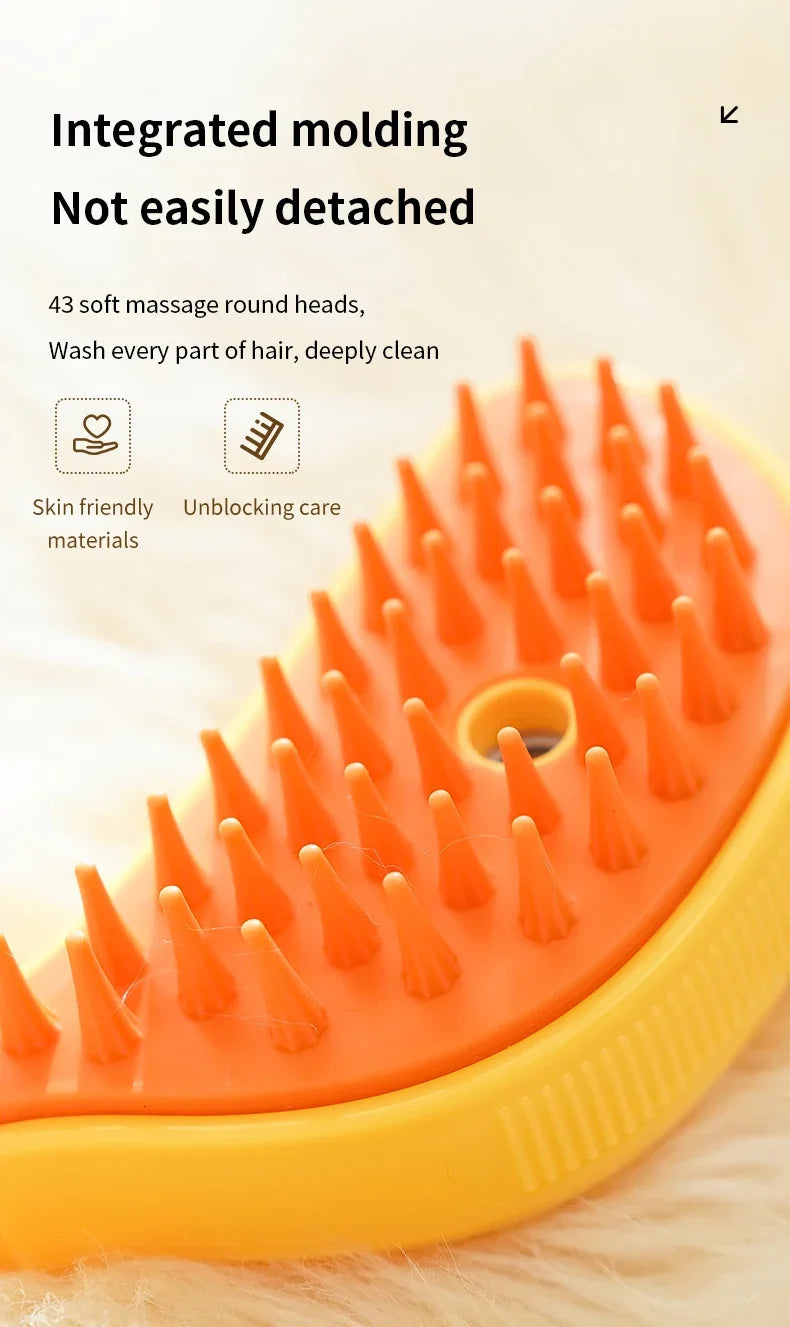 Rotate Steam Brush for Cat Dog Comb Electric Spray Removes Hair Cat Brush Soft Silicone Massage Grooming Comb Pet Accessories