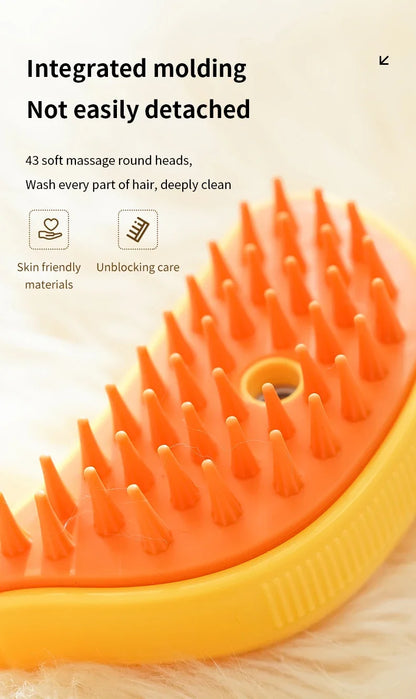 Rotate Steam Brush for Cat Dog Comb Electric Spray Removes Hair Cat Brush Soft Silicone Massage Grooming Comb Pet Accessories