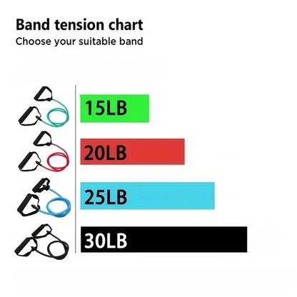 Juego de bandas de resistencia con asas – 3 niveles de fuerza para gimnasio en casa, yoga y rehabilitación, kit de entrenamiento de cuerpo completo