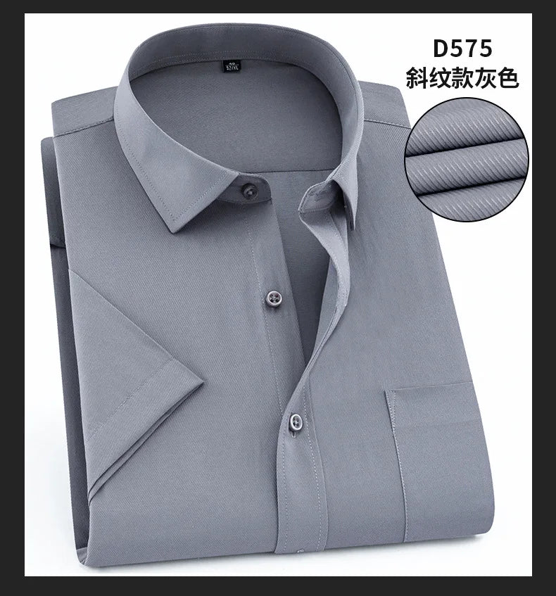 Men's new short-sleeved shirt 7XL8XL business casual non-ironing high quality plus-size spring and summer fashion cargo clothes