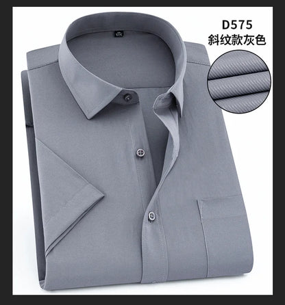 Men's new short-sleeved shirt 7XL8XL business casual non-ironing high quality plus-size spring and summer fashion cargo clothes